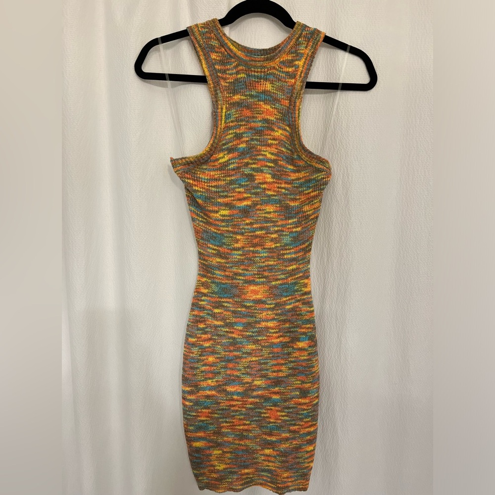 halter multicolor knit dress